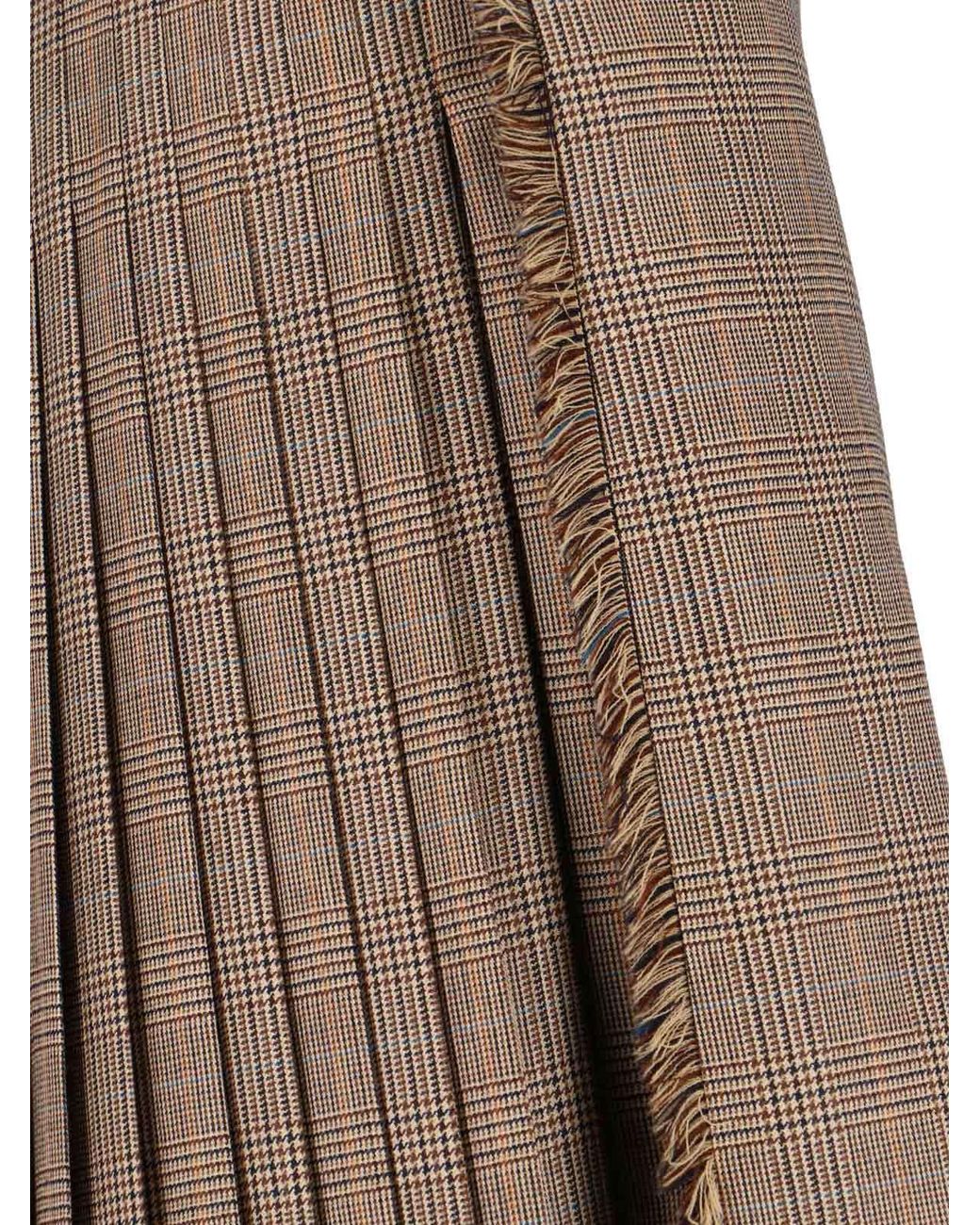 Phoebe Philo Brown Belted Pleated Mini Skirt