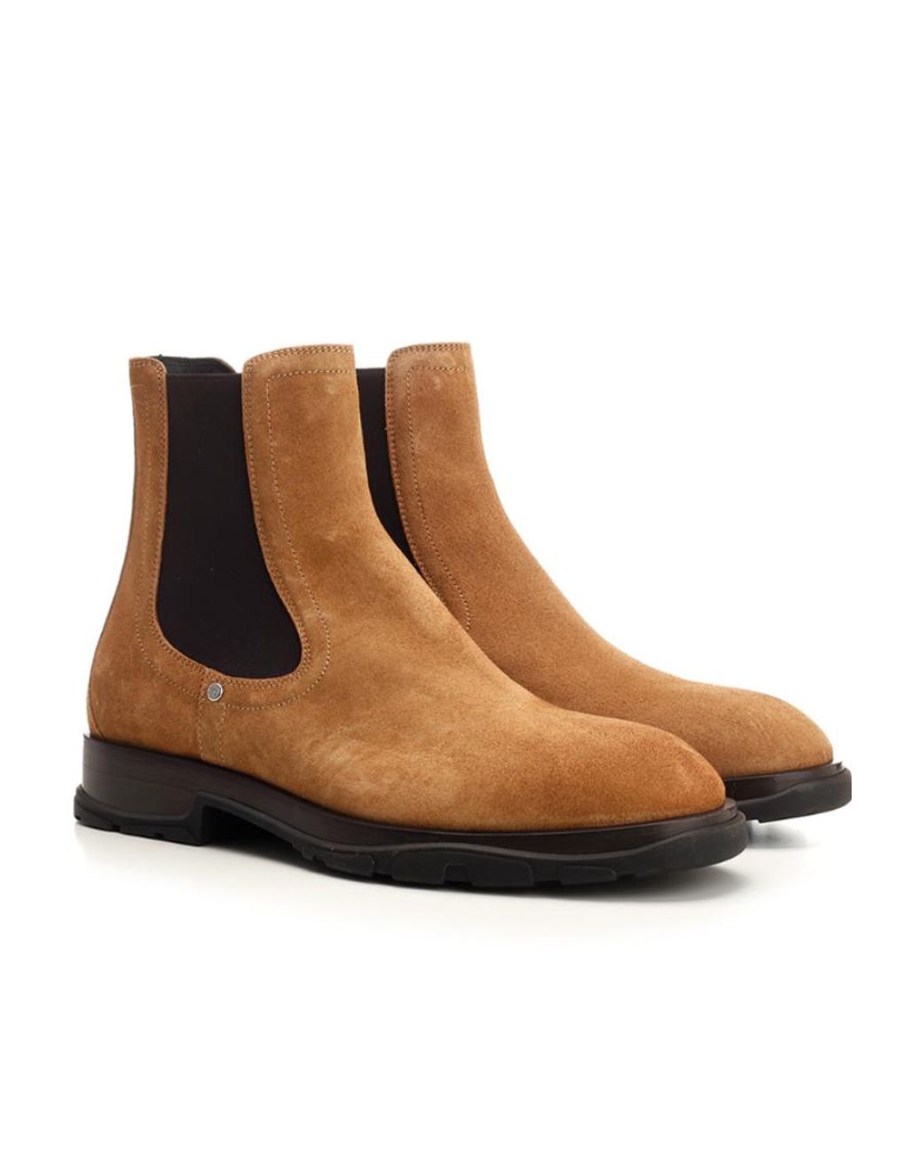McQueen Brown Slip-On Ankle Chelsea Boots for men