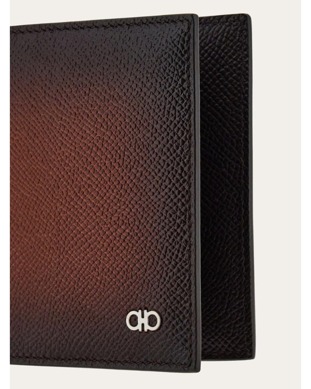 Ferragamo Brown Gancini Credit Card Holder for men