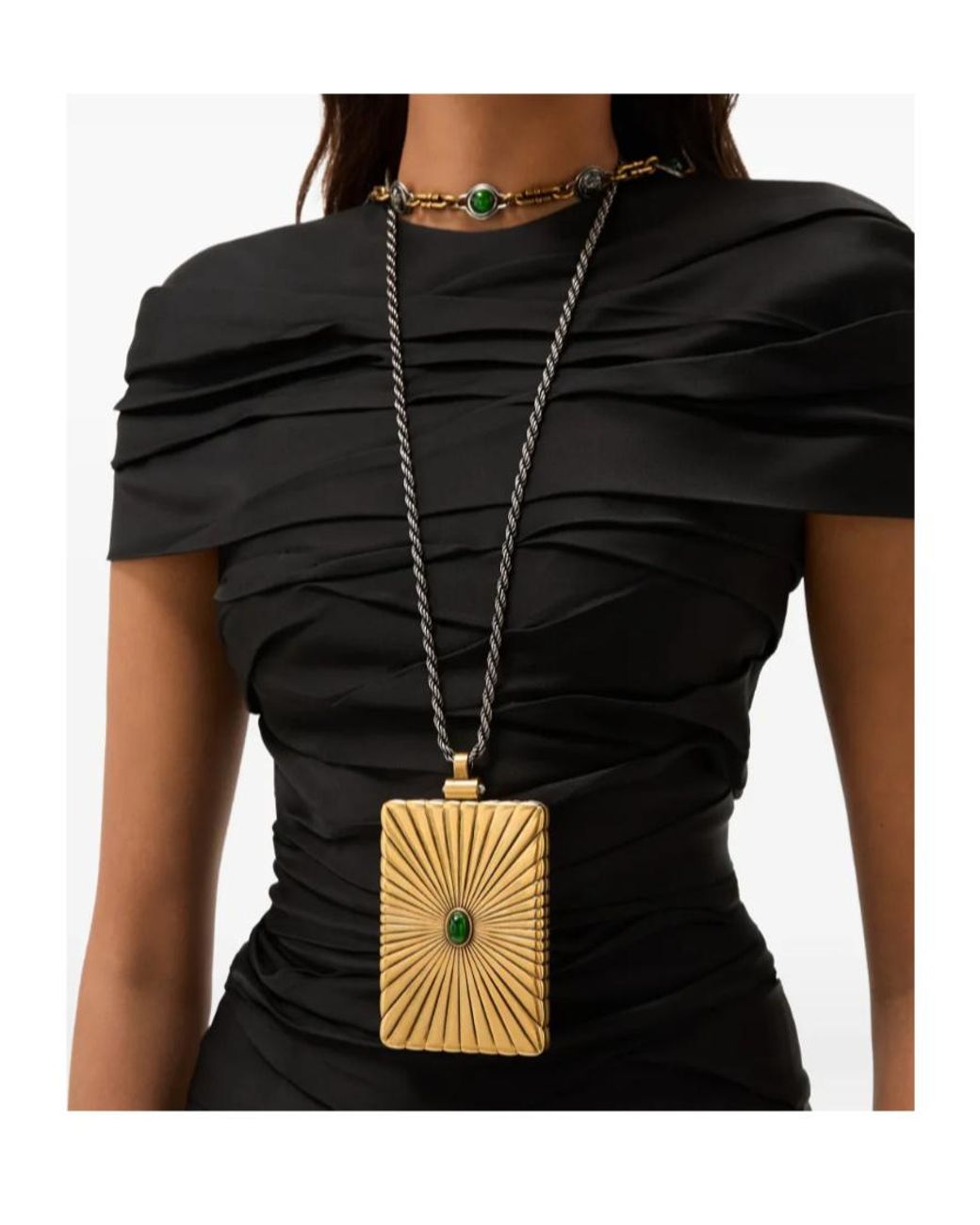 Versace Metallic Circe Locket Necklace