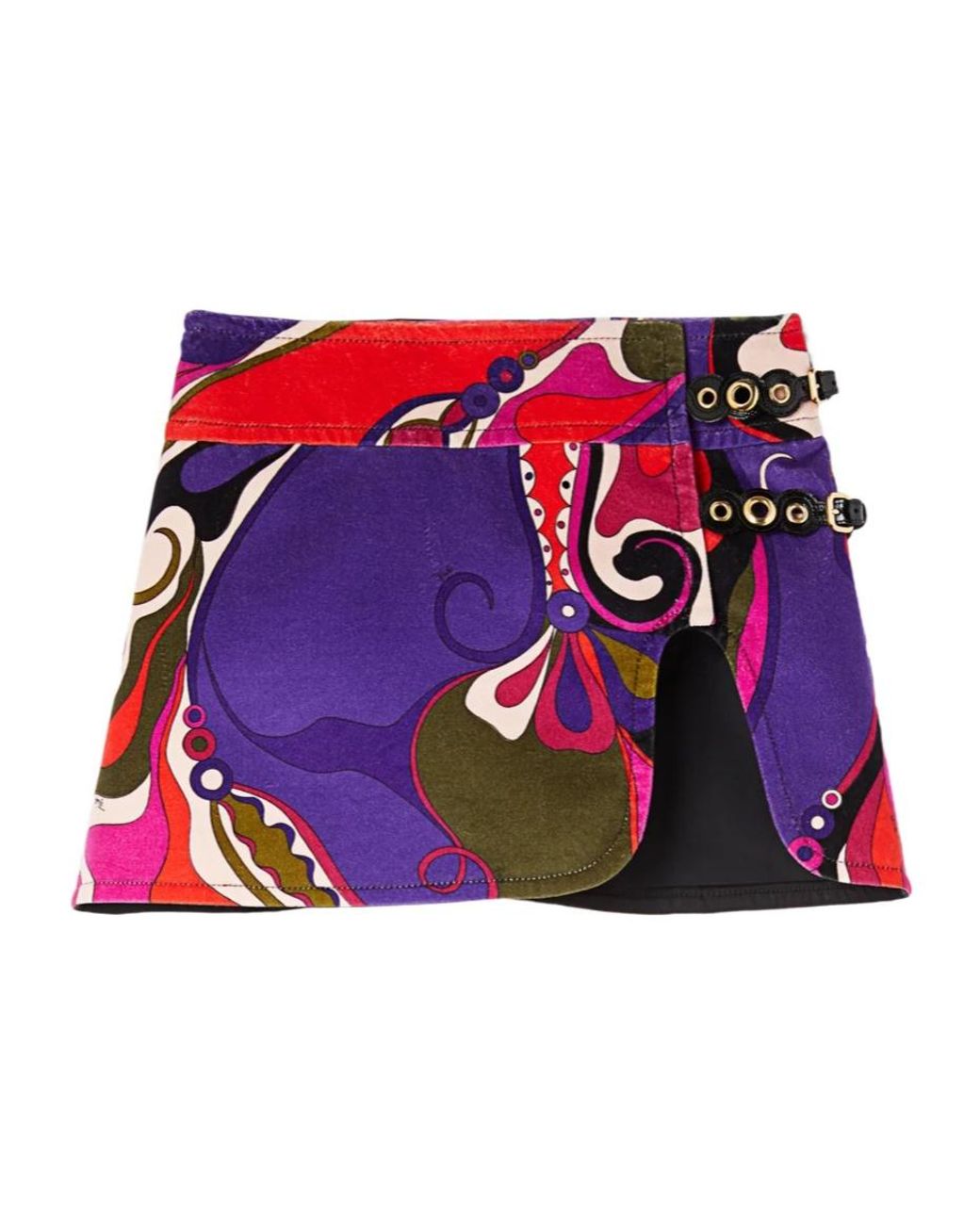 Emilio Pucci Red Pucci Velvet Patterned Skirt