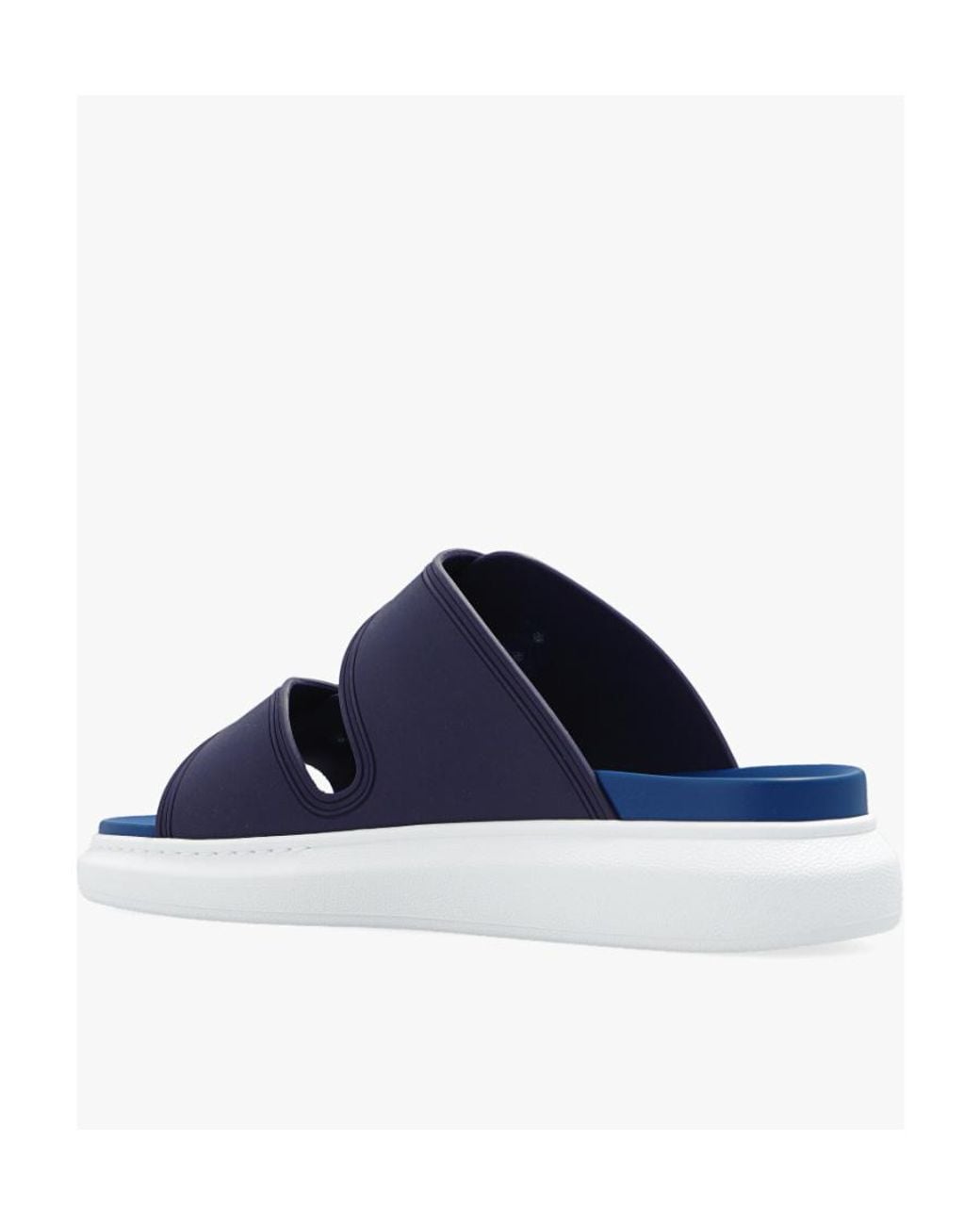 McQueen Blue Logo-Engraved Double-Strap Sandals for men