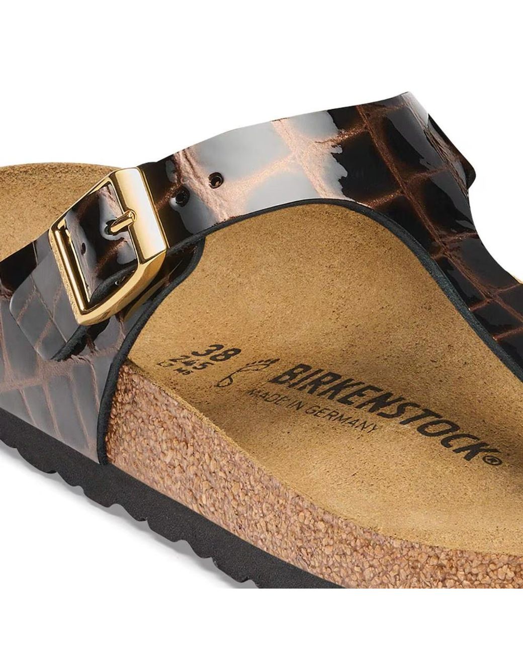 Birkenstock Brown Buckled Thong Flat Sandals