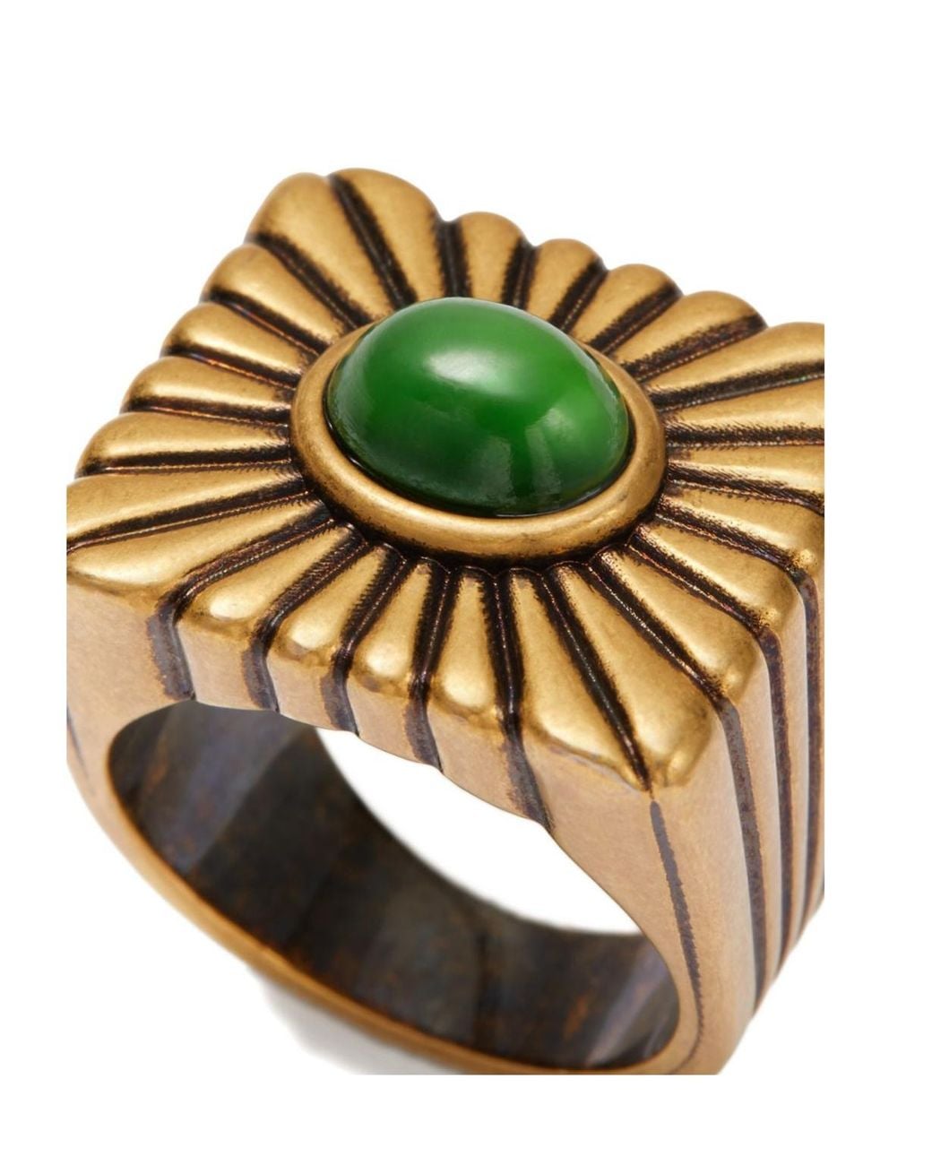 Versace Metallic Sunburst Cabochon Ring for men