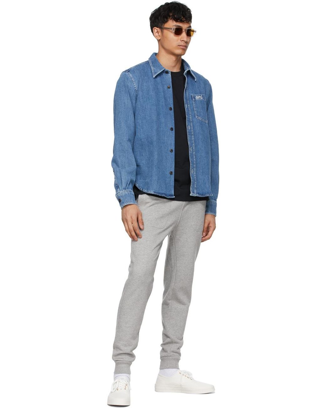 Maison Kitsuné Gray Draw-Cord Strap Sweatpants for men