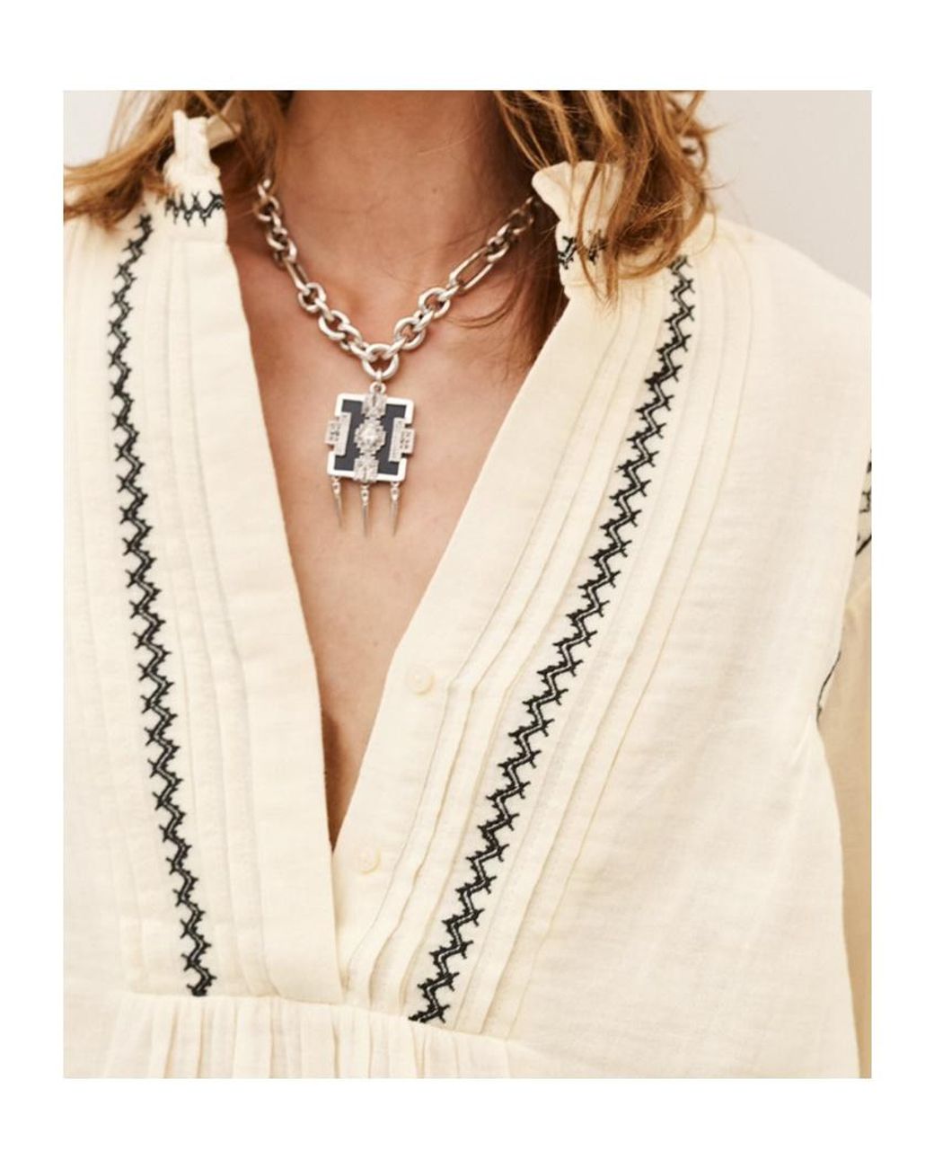 Ba&sh Natural Long-Sleeved Shirt With Pleat Details