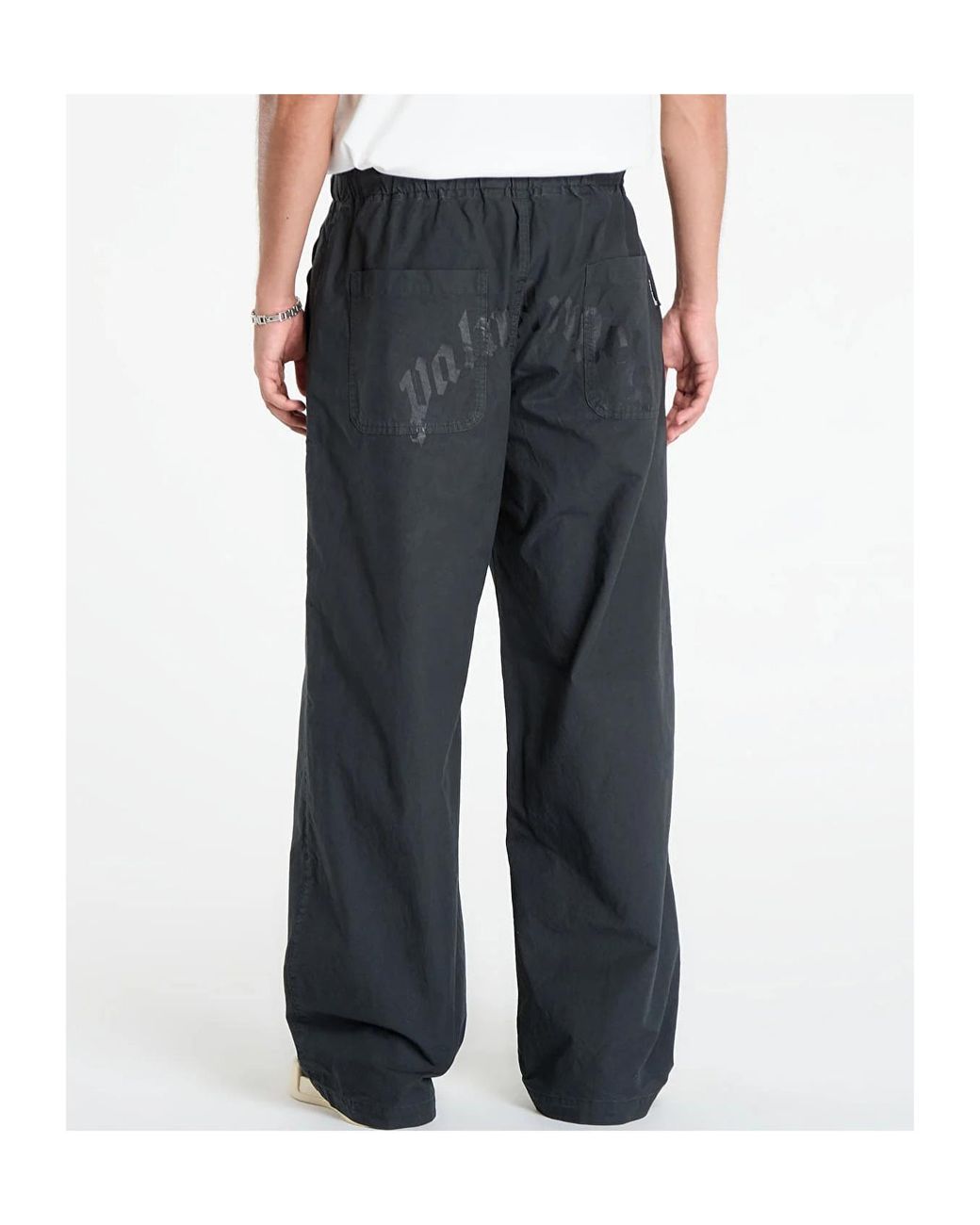 Palm Angels Gray Wide Leg Pants for men