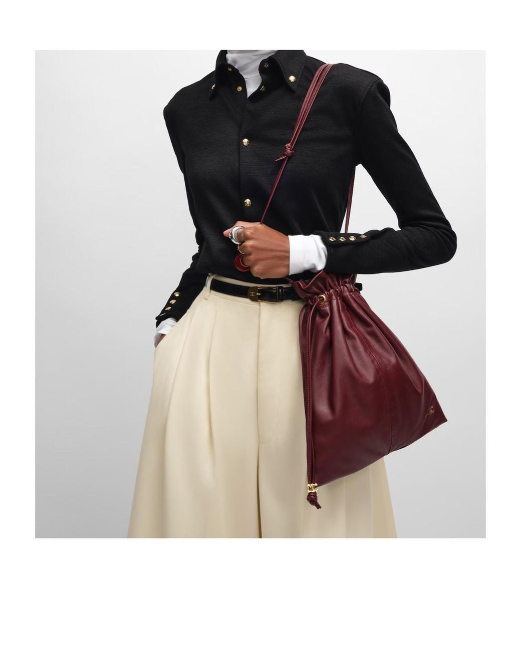 Céline Red Small Crystal Pouch