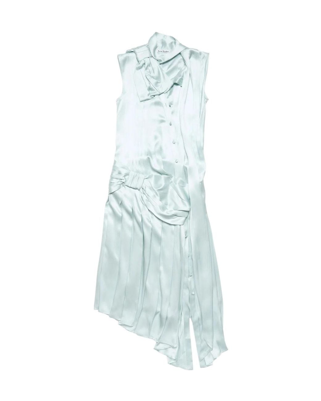 Acne Blue Silk Dress With Bows
