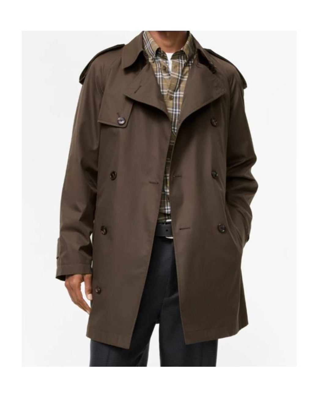 Burberry Brown Mid-Length Gabardine Leadenham Trench Coat for men