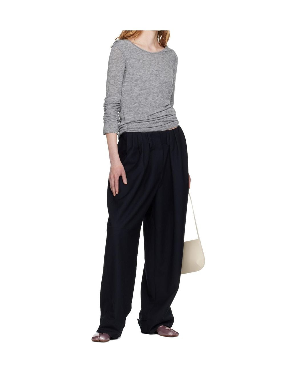 OPEN YY Black Gathered Trousers