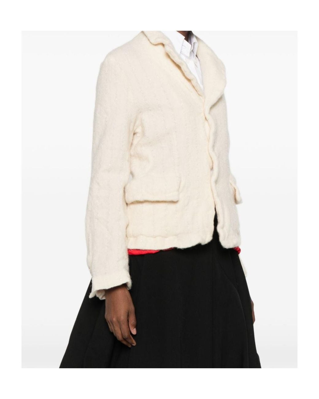 Comme des Garçons White Long-Sleeve Casual Jacket