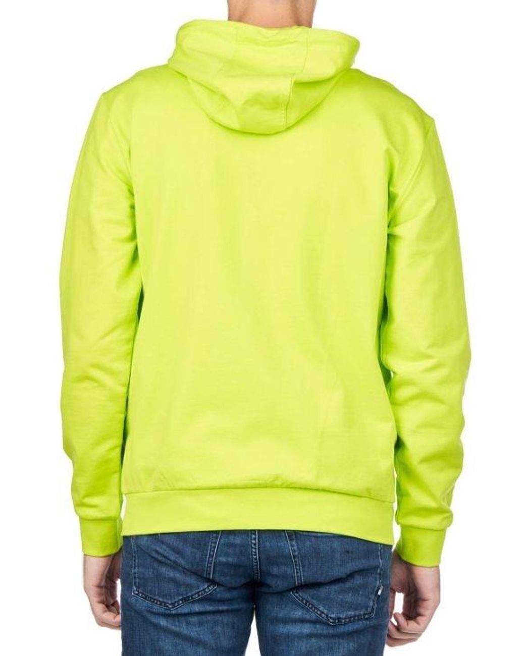 EA7 Yellow Logo Print Hooded Sweatshirt for men