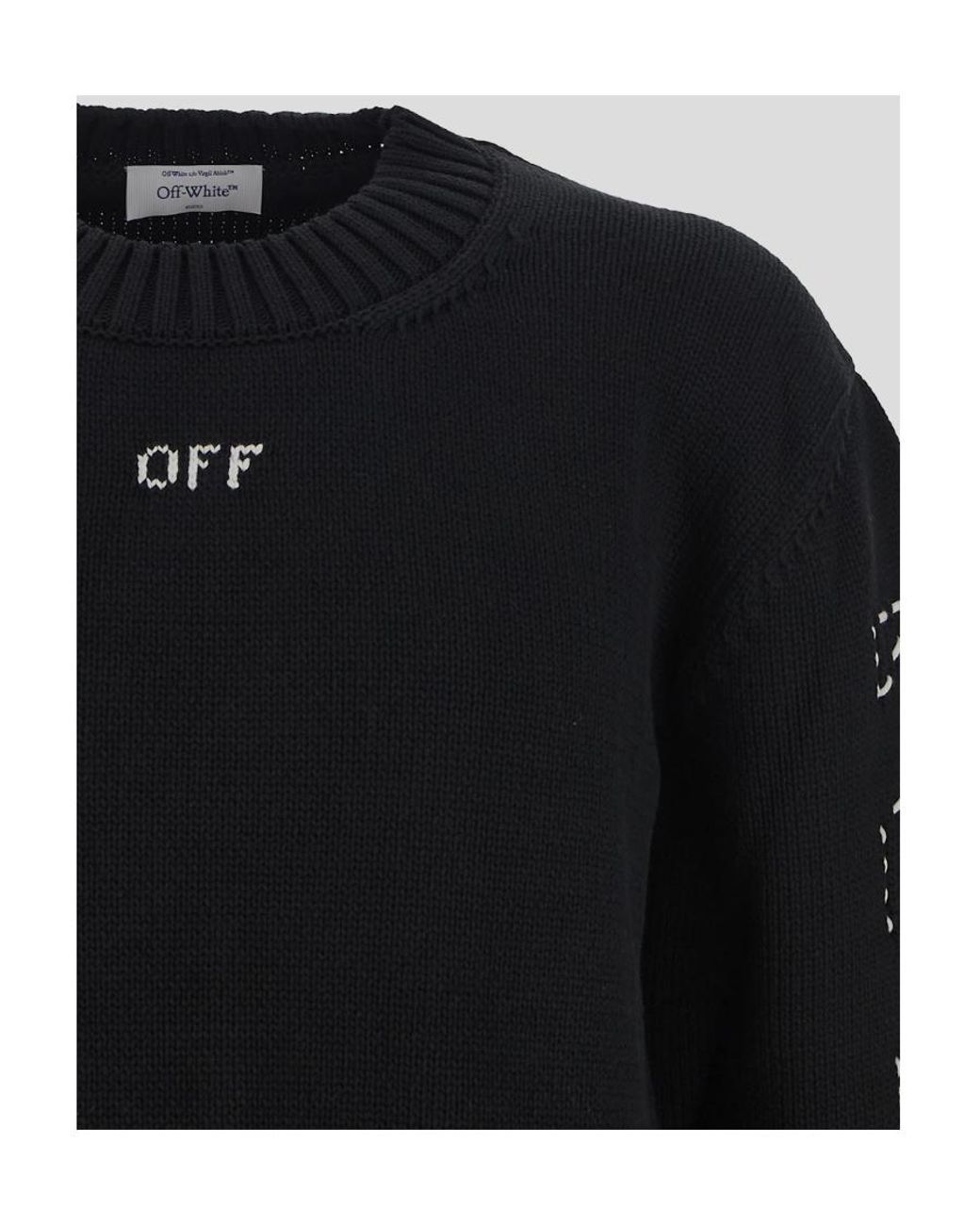 Off-White c/o Virgil Abloh Blue Arrows Motif Crewneck Knitted Jumper for men