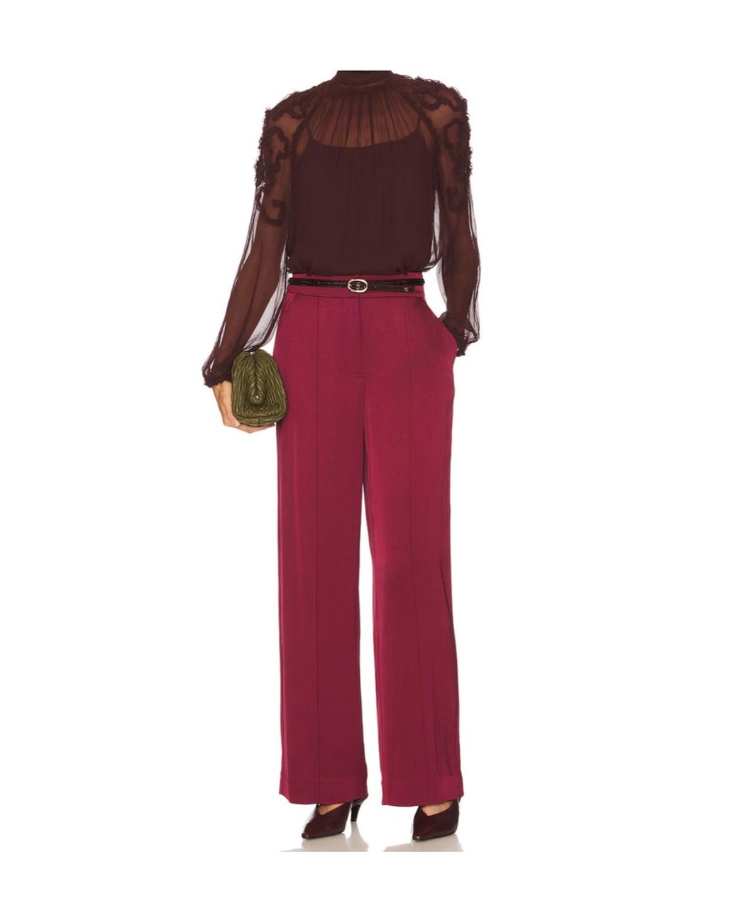 Jonathan Simkhai Red Akira Wide-Leg Pants