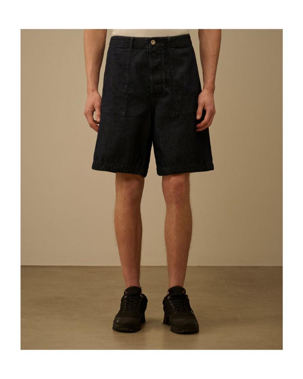 C P Company Black Utility Shorts for men