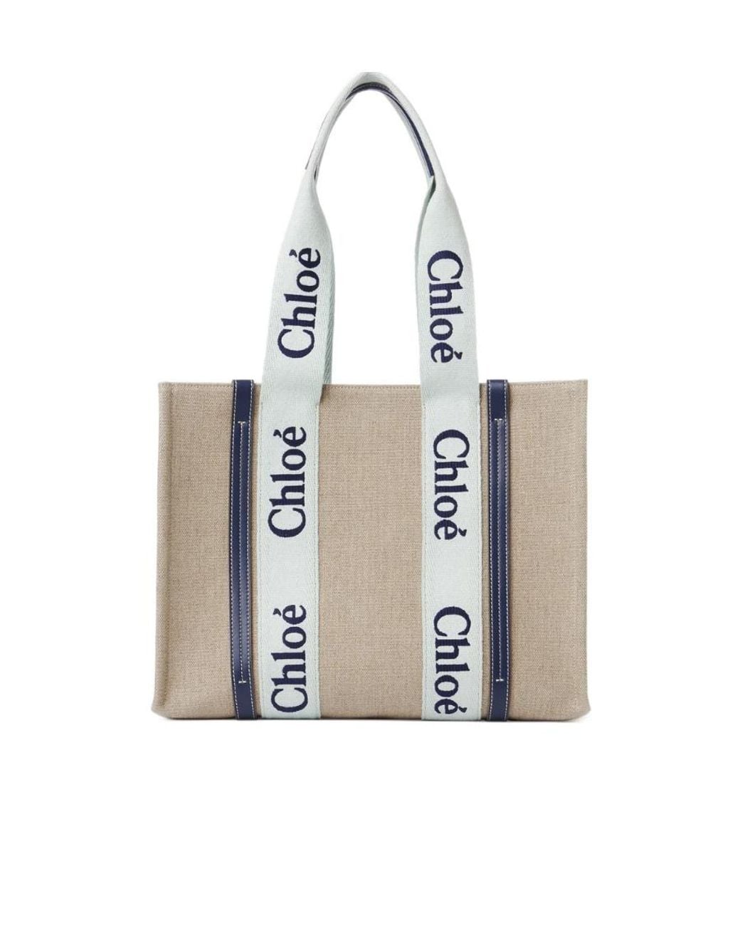 Chloé White Medium Woody Tote Bag