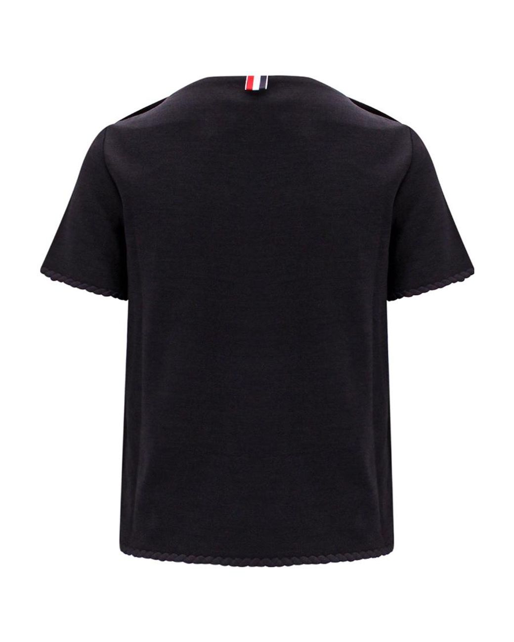 Thom Browne Black Embellished Hem T-Shirt