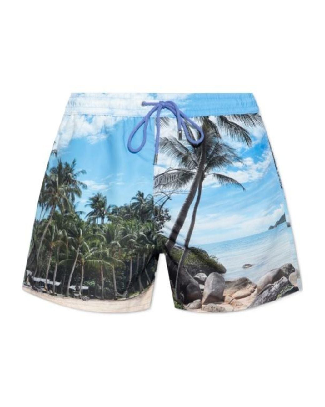 Paul Smith Blue Paradise-Print Swimming Shorts for men
