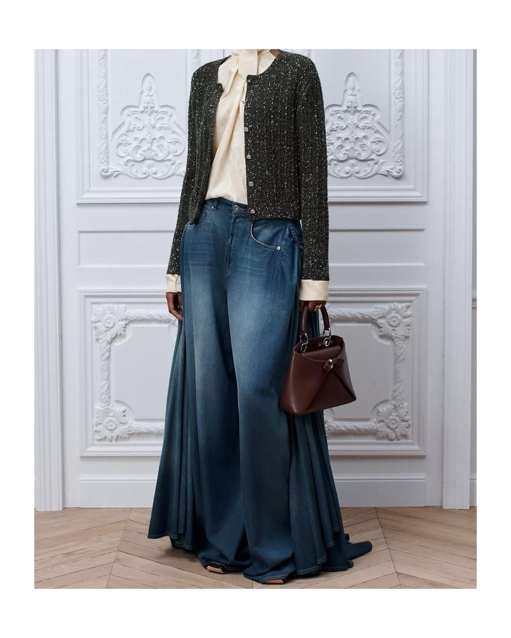 Dior Blue Draped Regular-Fit Jeans