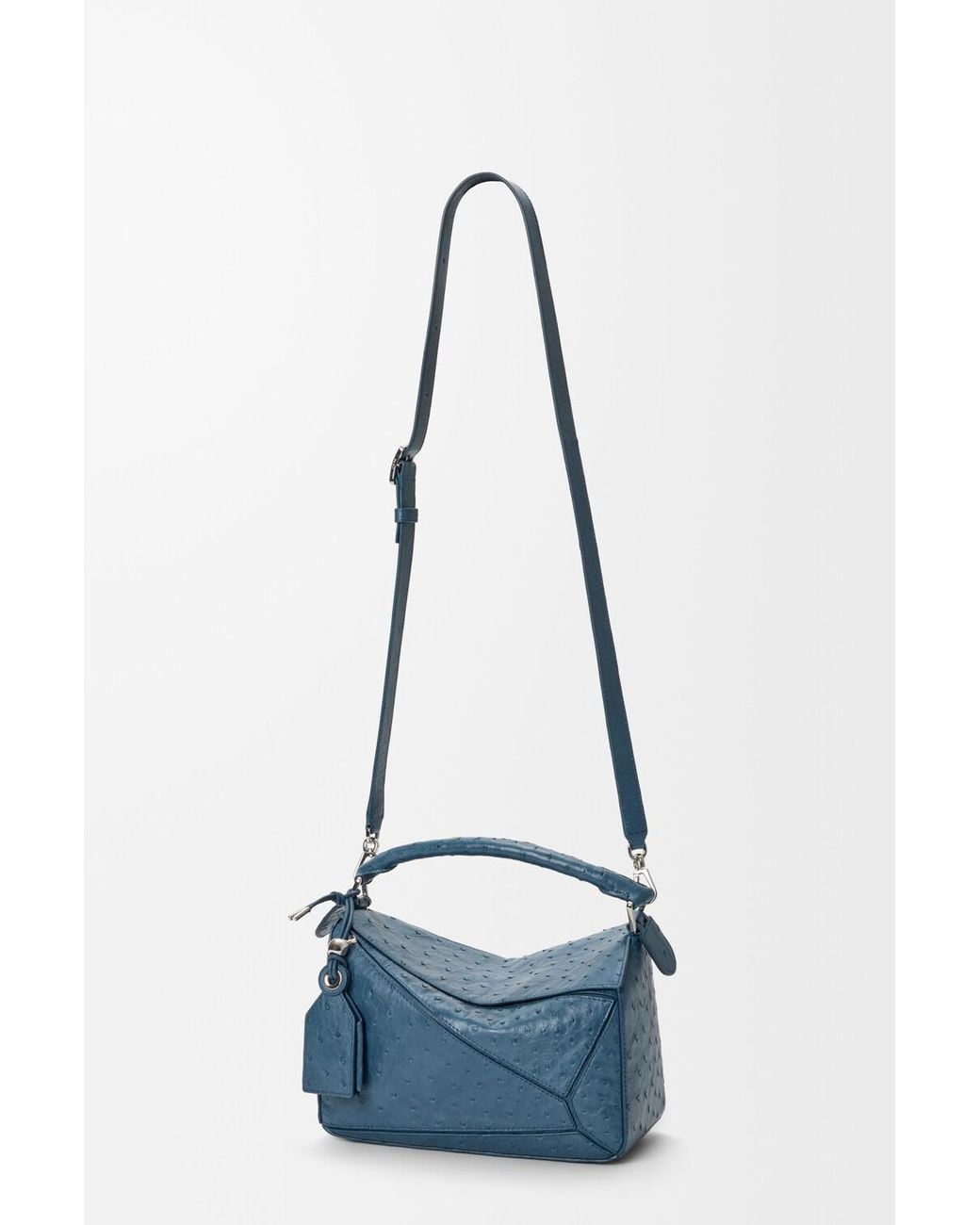 Loewe Blue Petit Sac Featherlight Puzzle En Cuir D'Autruche