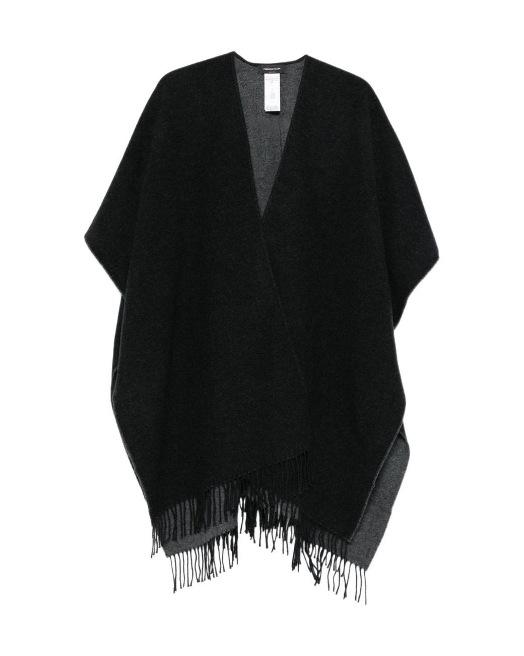 Fabiana Filippi Black V-Neck Cape