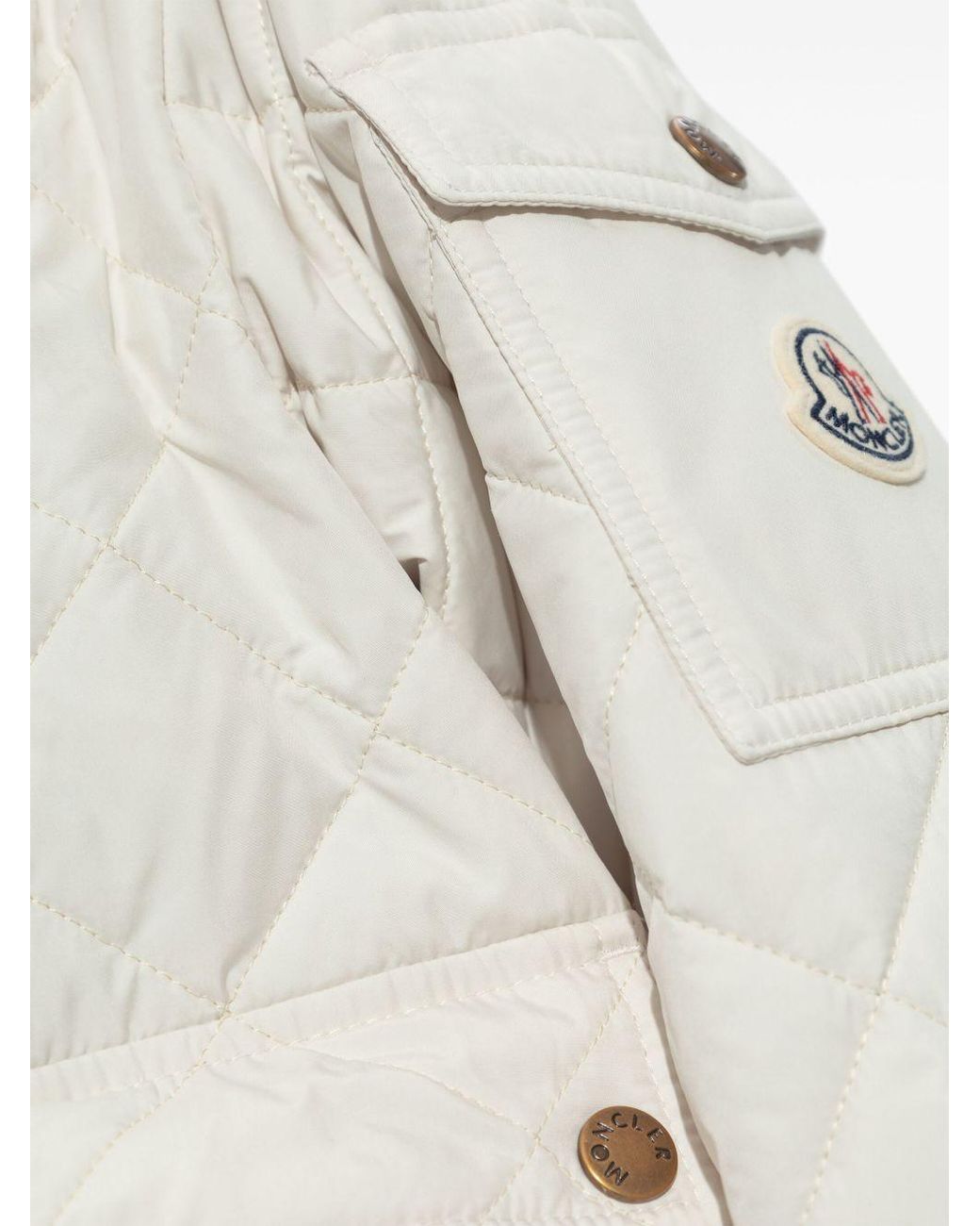 Moncler White Chitre Diamond-Quilted Padded Shirt Jacket