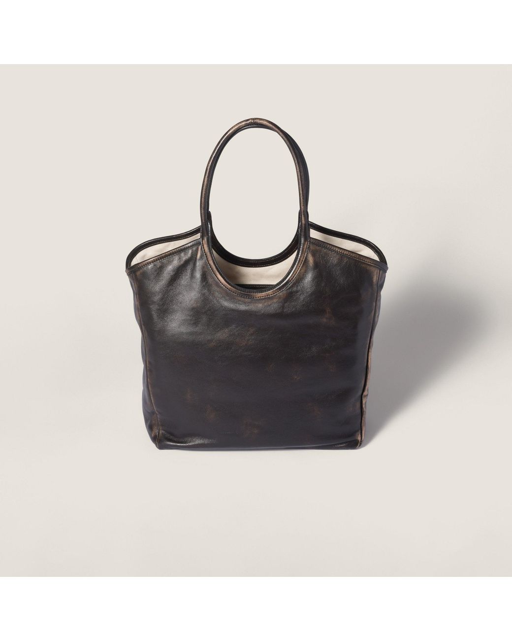 Miu Miu Black Ivy Leather Tote Bag