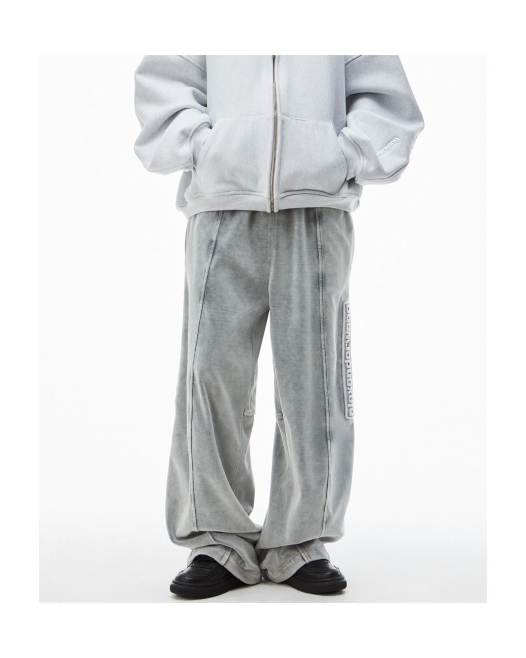 Alexander Wang Gray Elastic Waist Drawstring Sweatpants for men