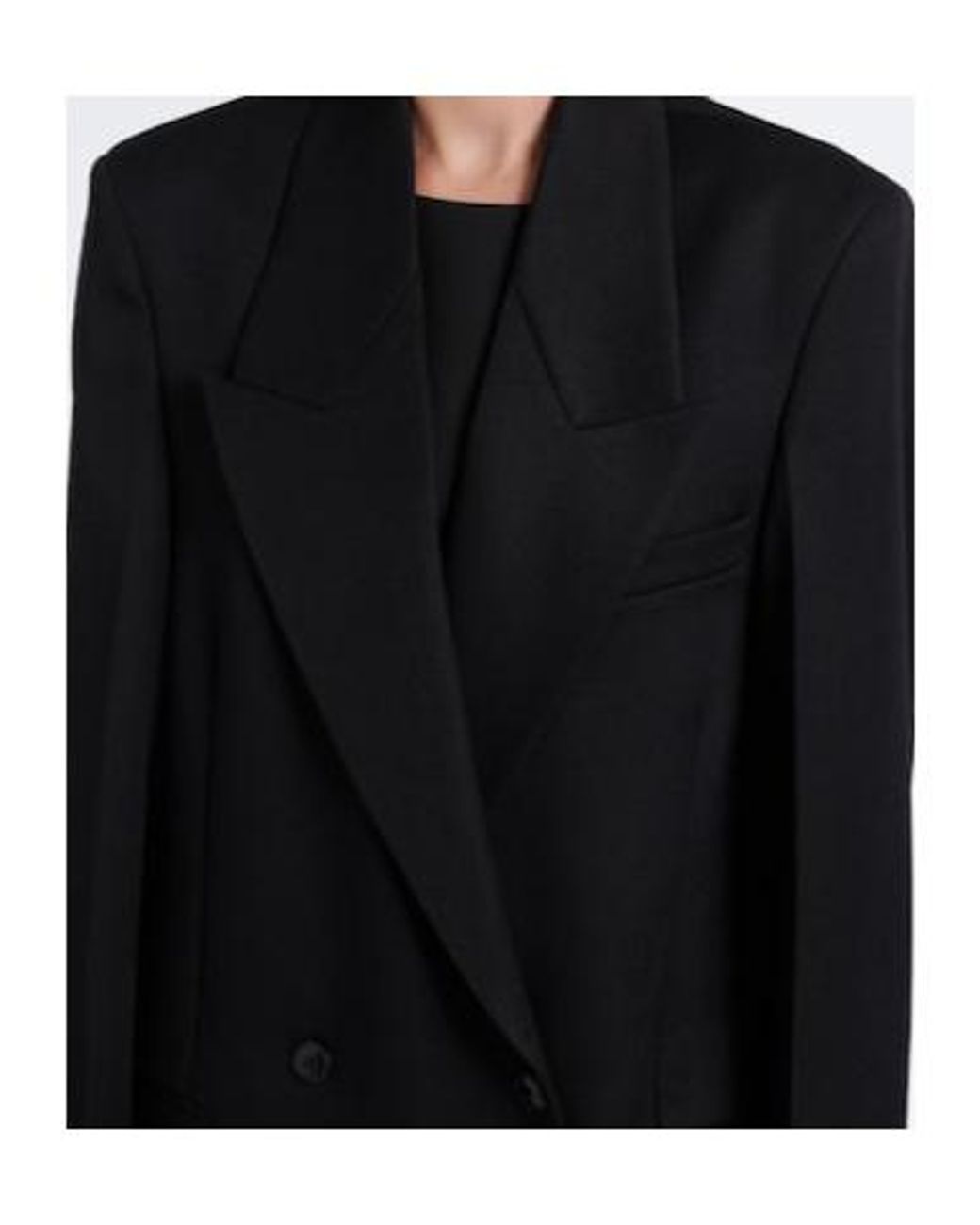 Rohe Black Double-Breasted Virgin Wool Coat