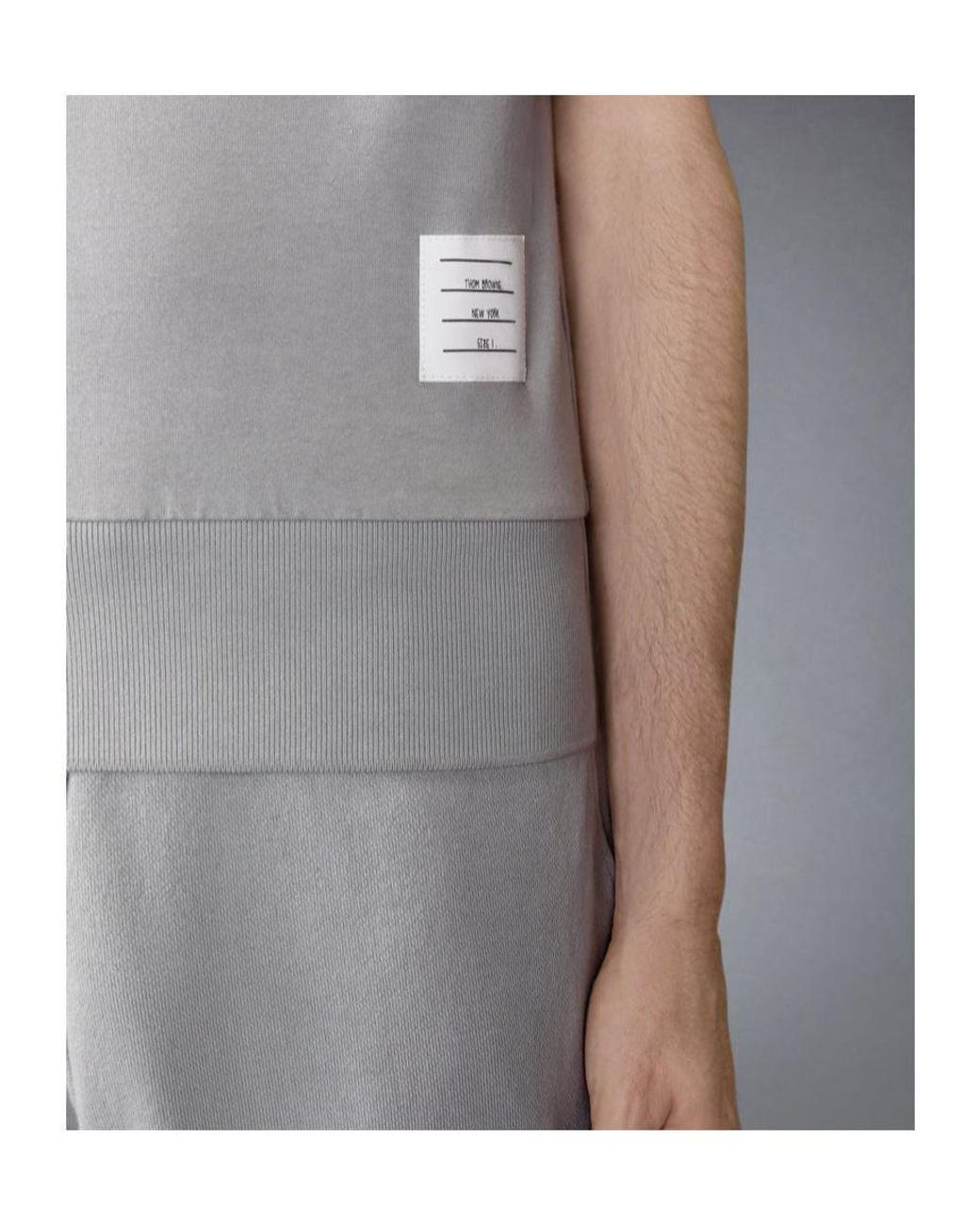 Thom Browne Gray Ottoman-Bar Top Polo for men