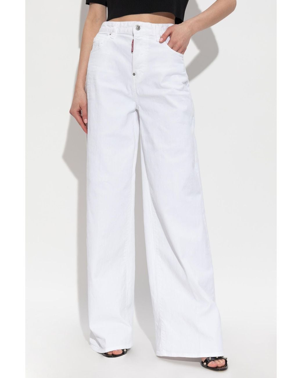 DSquared² White Wide-Leg Jeans