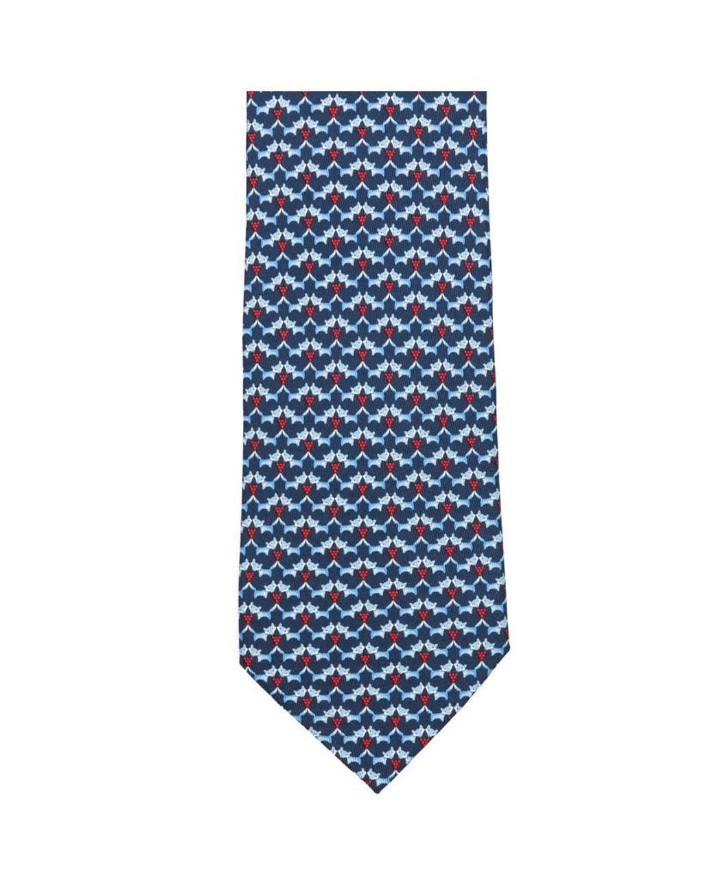 Ferragamo Blue Pointed Tie for men