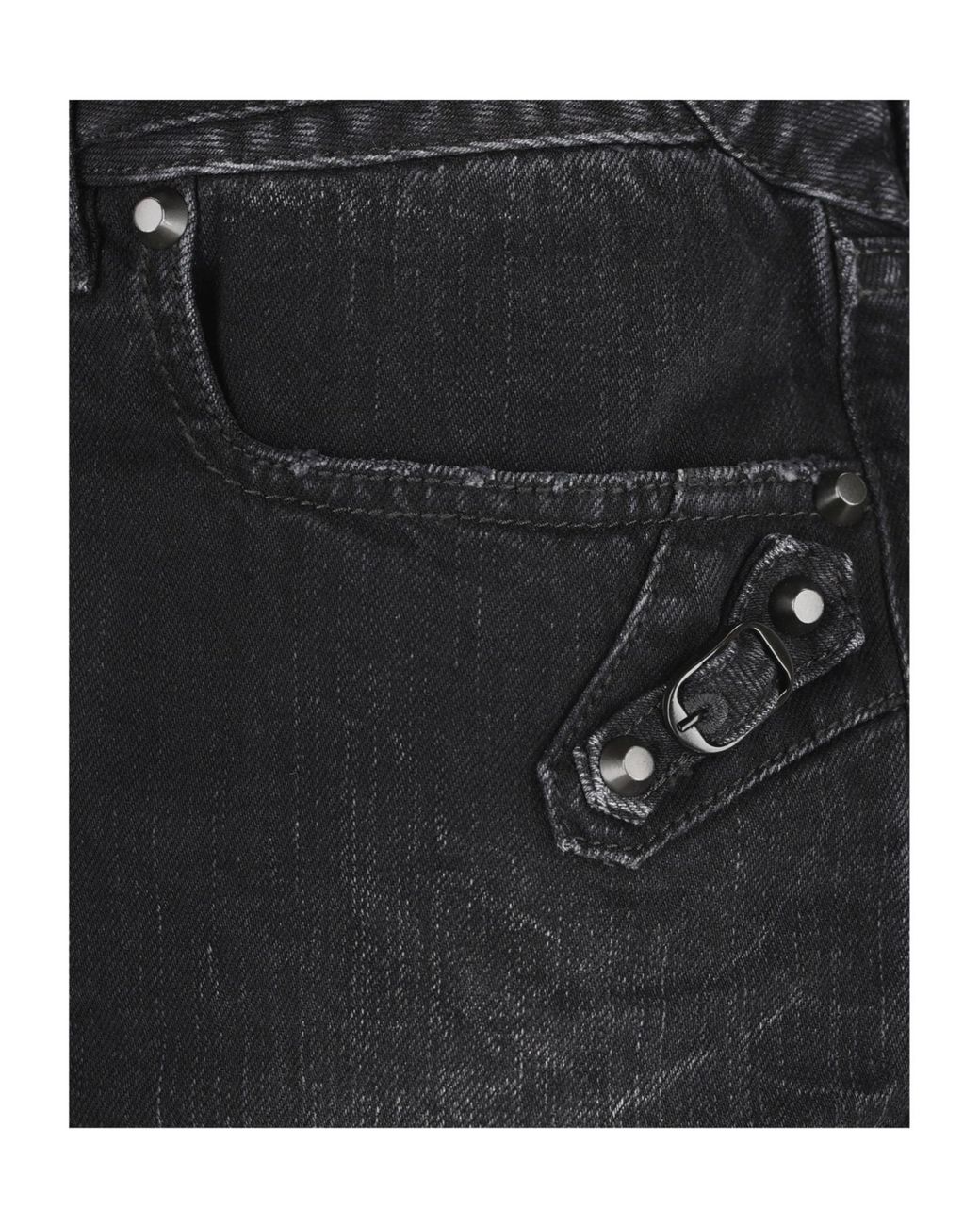 Balenciaga Black Frayed Edge Denim Mini Skirt