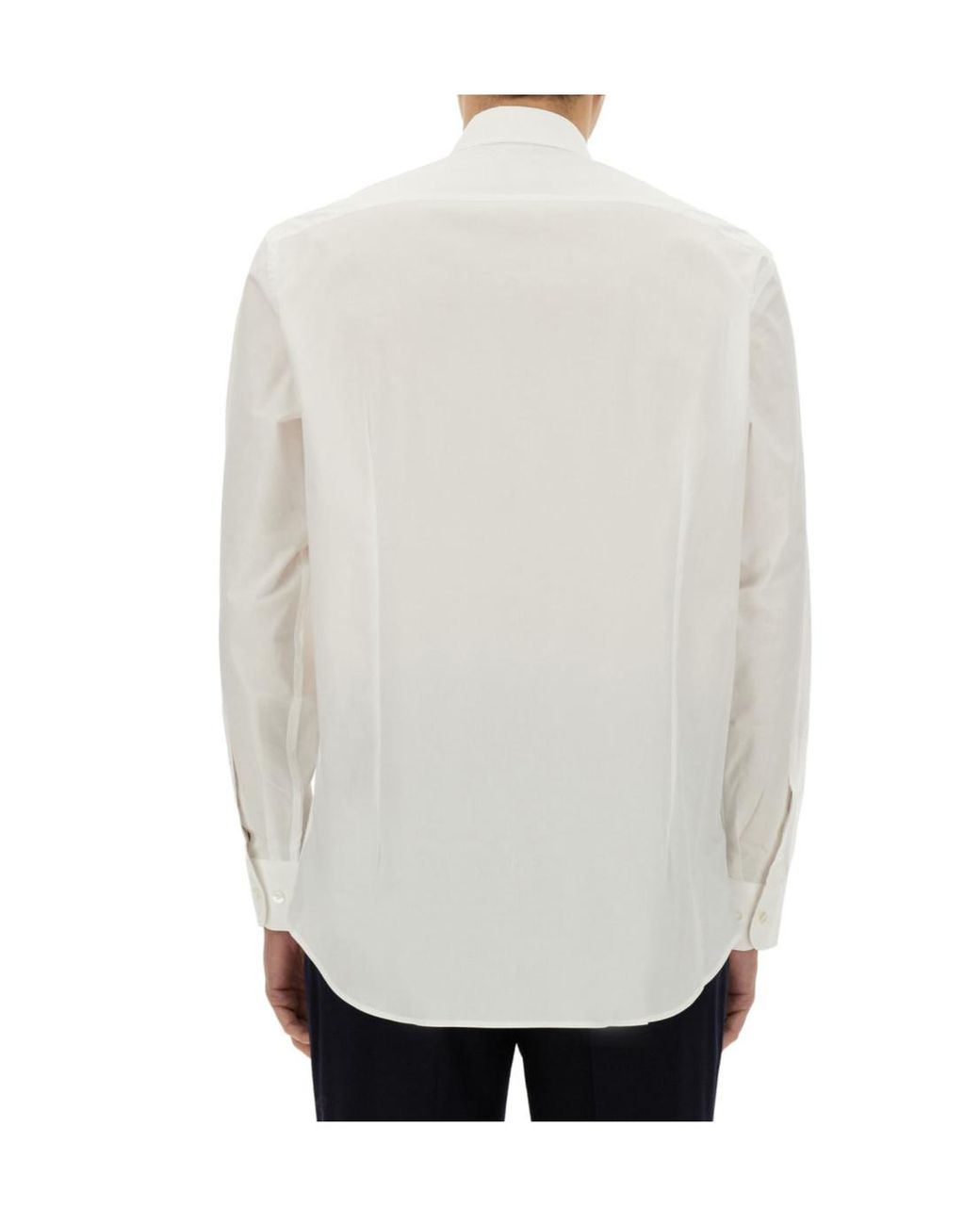 Etro White Pegaso Embroidered Buttoned Poplin Shirt for men