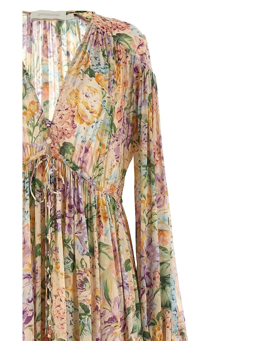 Zimmermann Natural Halliday Gathered Maxi Dress
