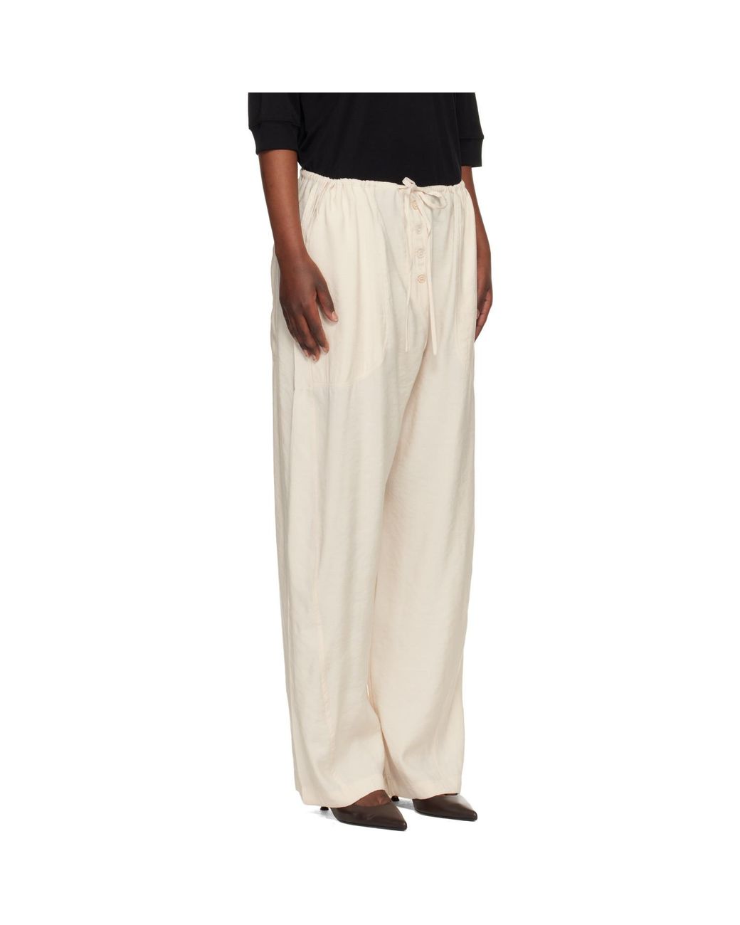 Studio Nicholson White Hera Drawstring Pants