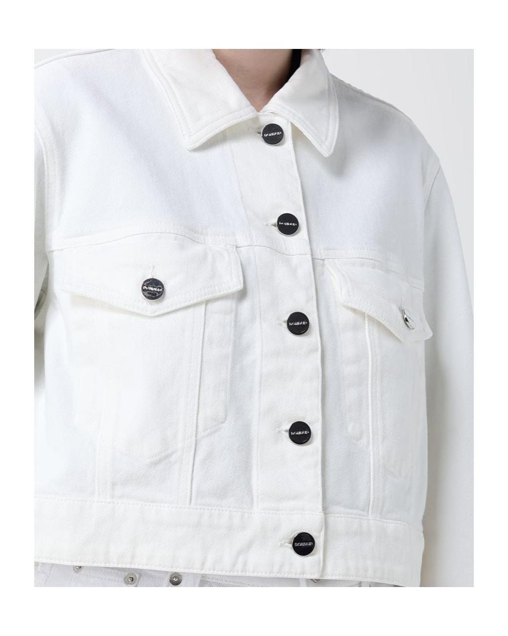 Dondup White Long-Sleeved Casual Jacket
