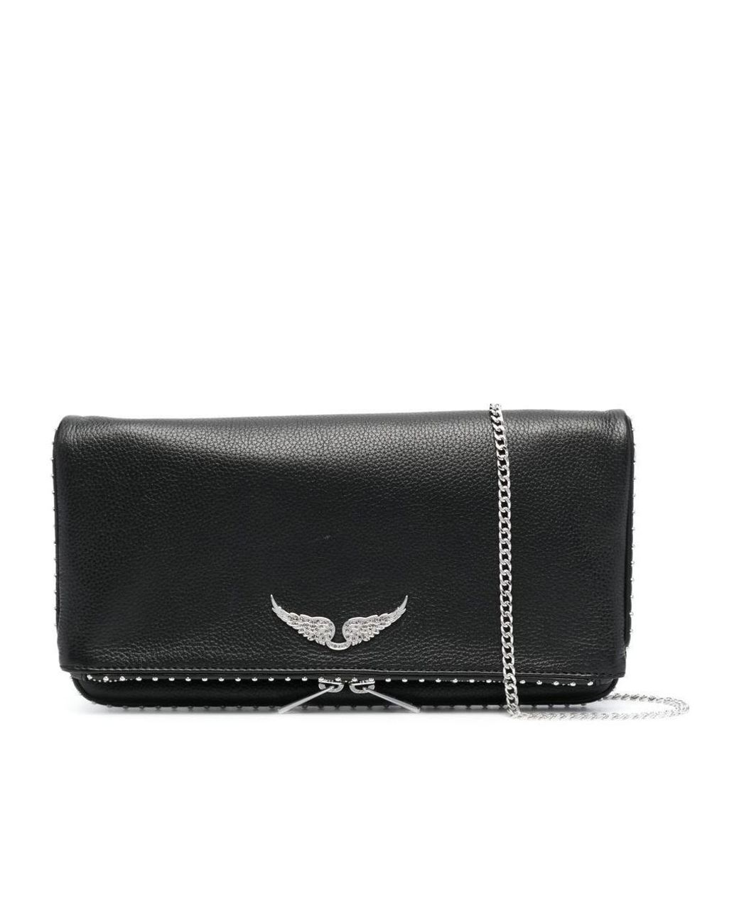 Zadig & Voltaire Black Stud-Embellished Chain-Linked Shoulder Bag