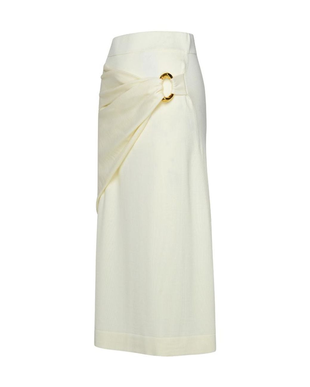 Jil Sander White Layered Effect Knitted Midi Skirt