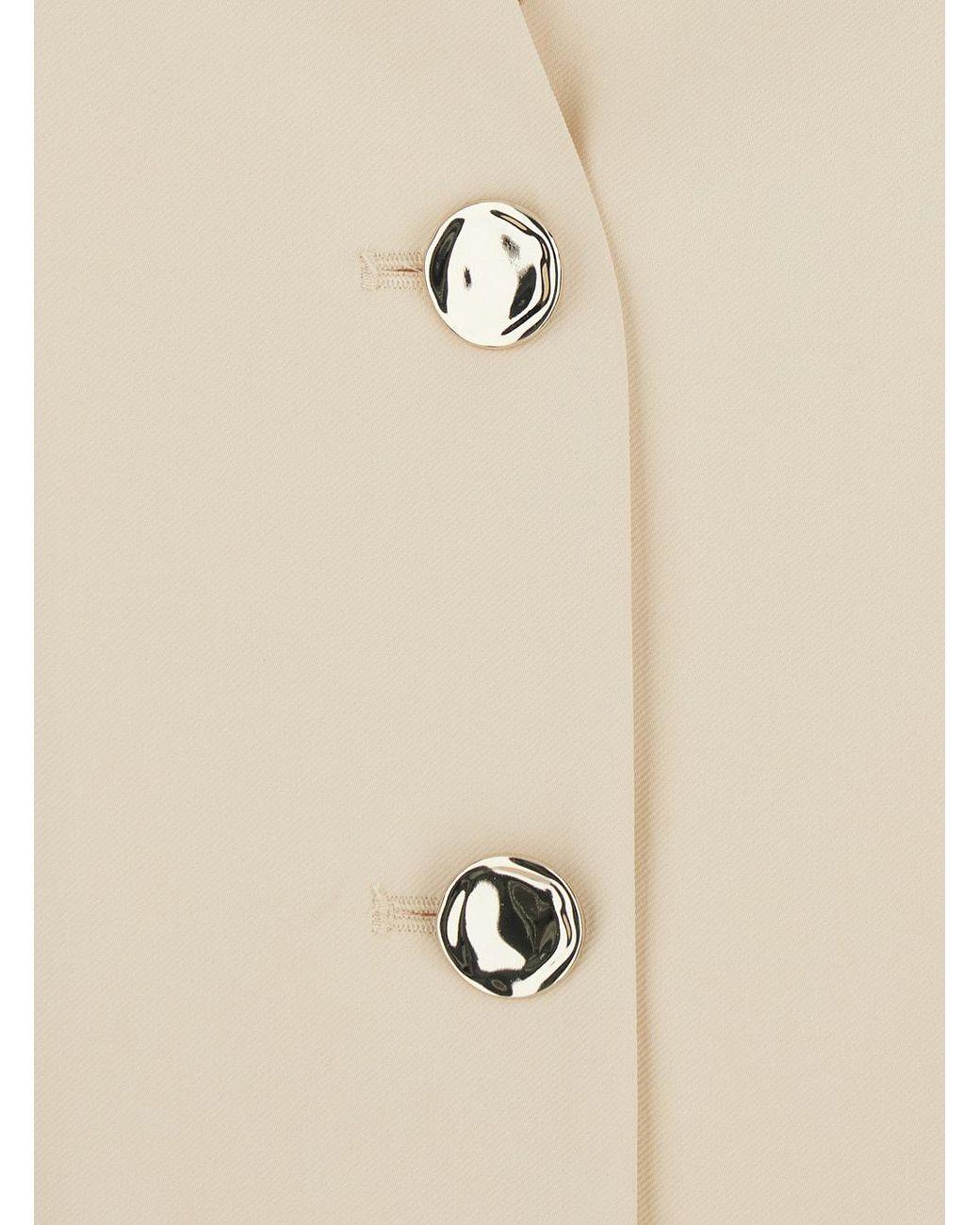 Twinset Natural V-Neck Buttoned Gilet Jacket