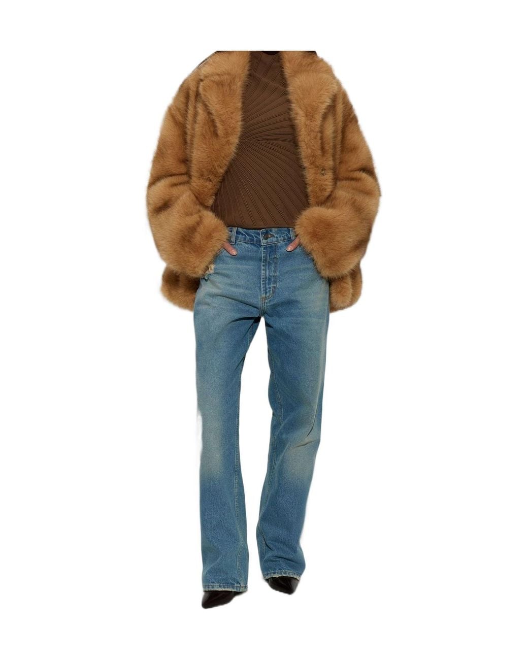 Stand Studio Brown Vanja Faux Fur Coat
