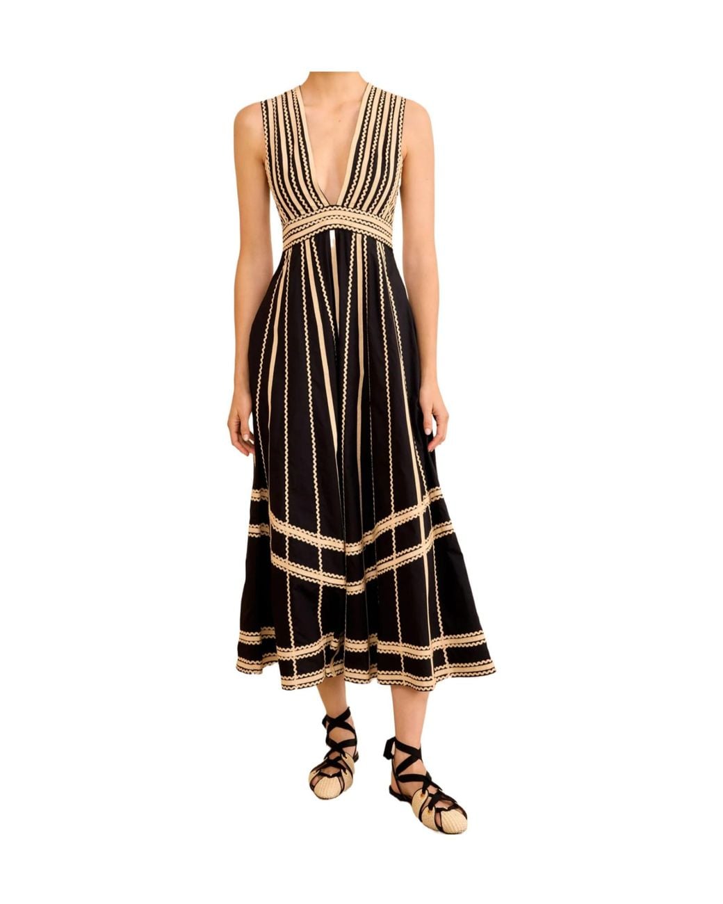 Ulla Johnson Black Palermo Sleeveless Midi Dress