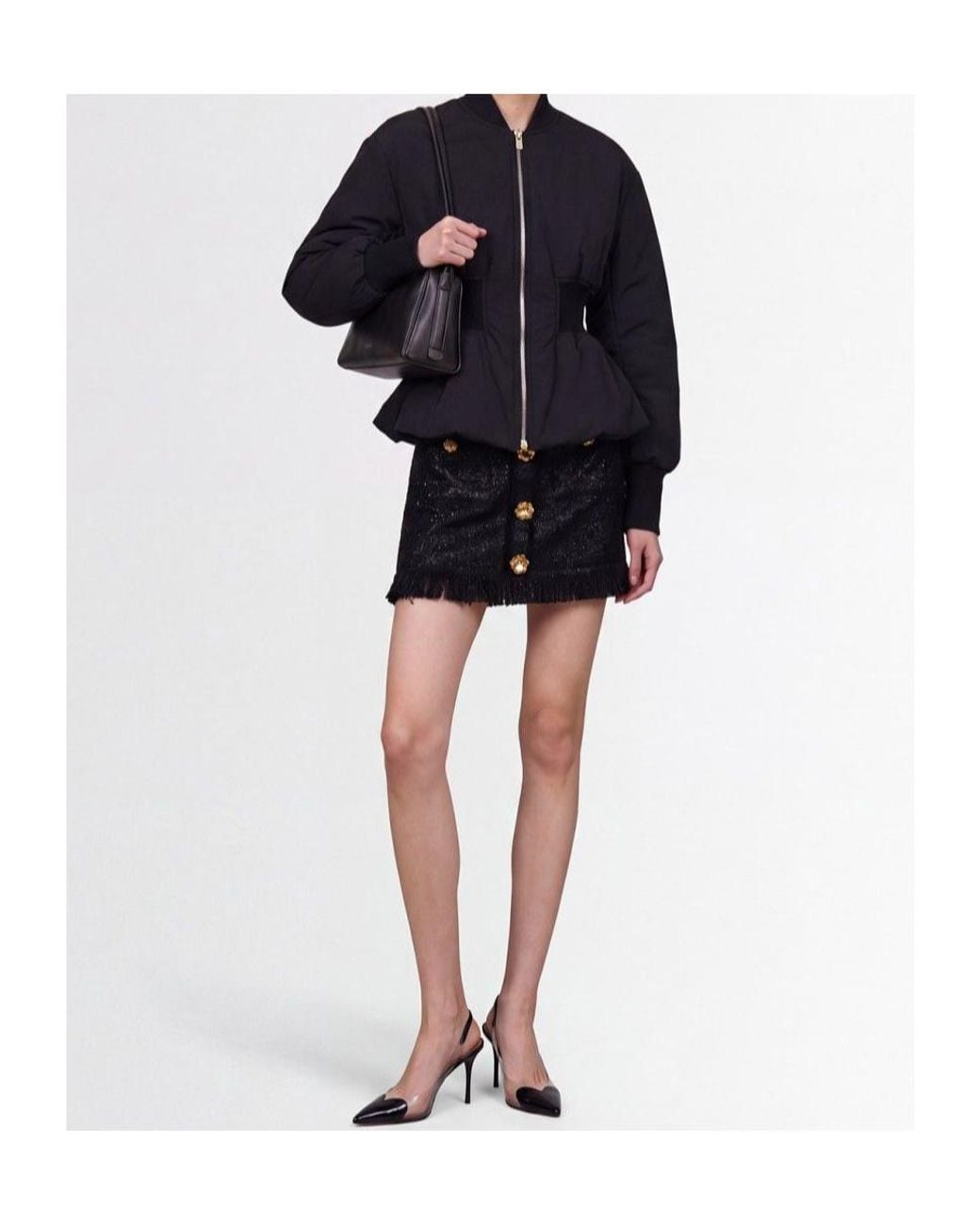 GIUSEPPE DI MORABITO Black High-Waisted Mini Skirt