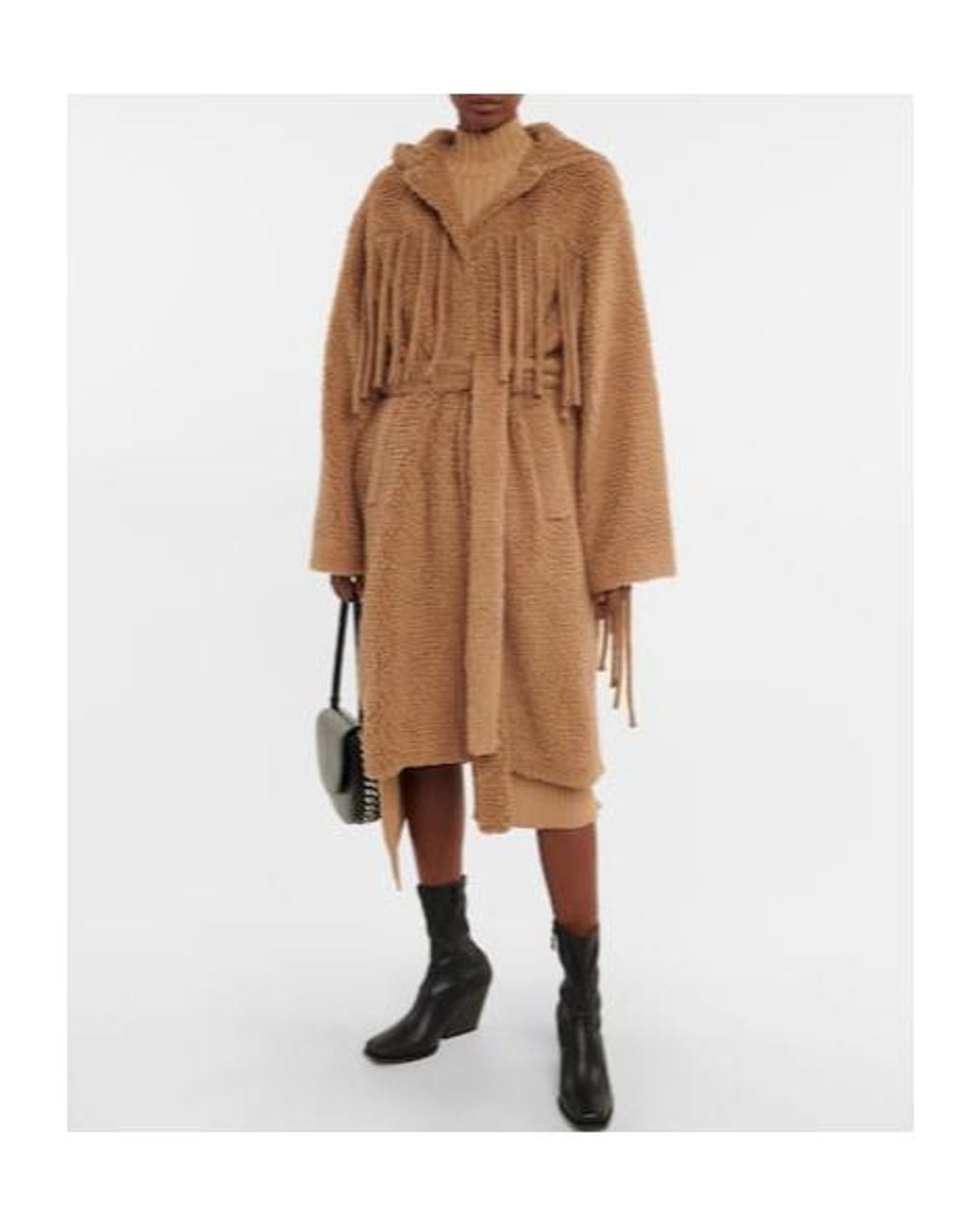 Stella McCartney Brown Fringed Teddy Coat
