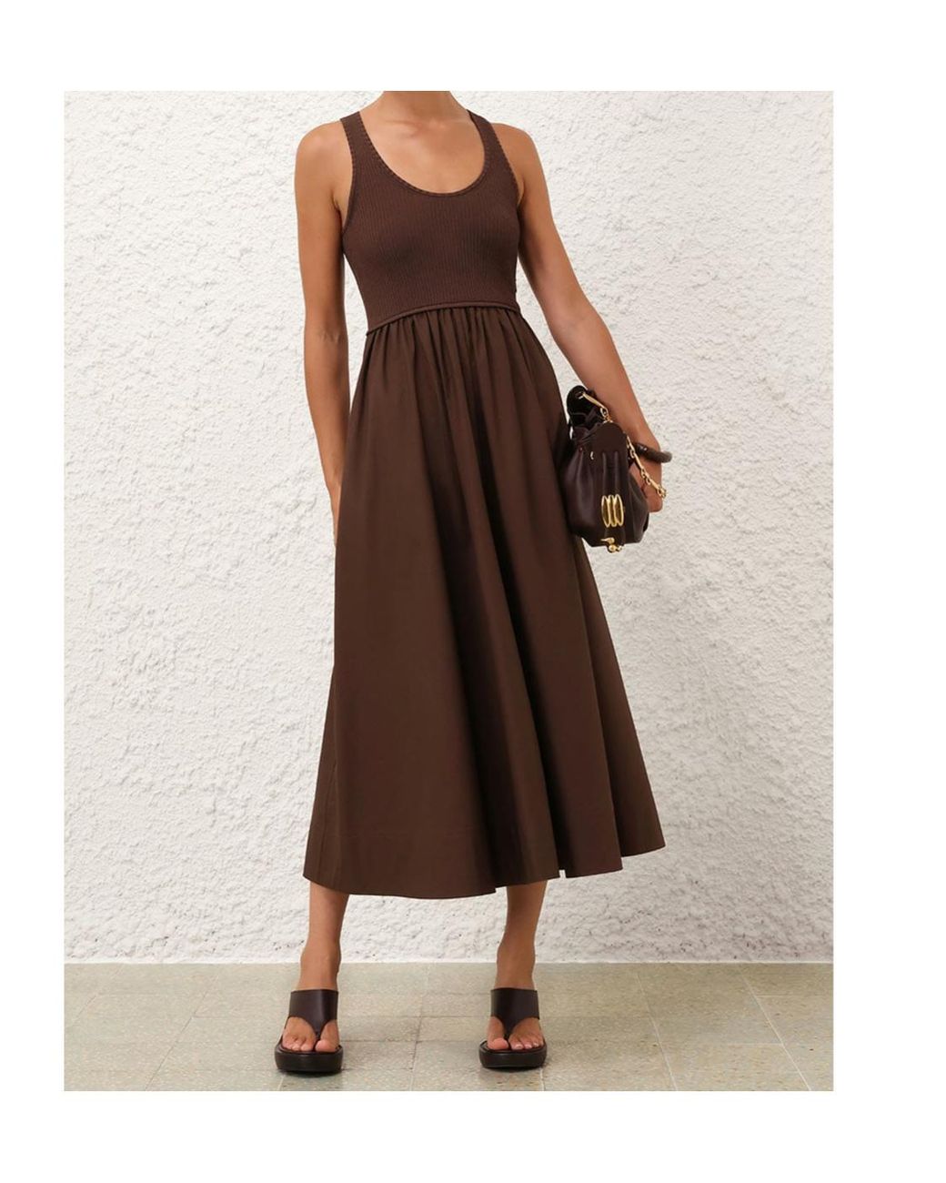 Zimmermann Brown Sleeveless Dress