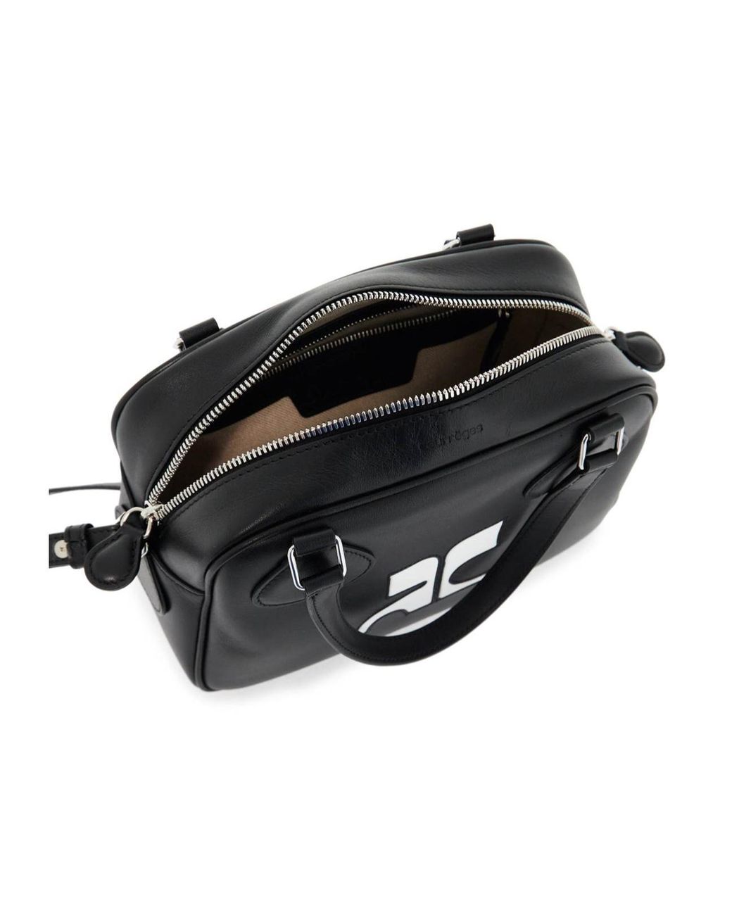Courreges Black Courrèges Reedition Logo Patch Bowling Bag