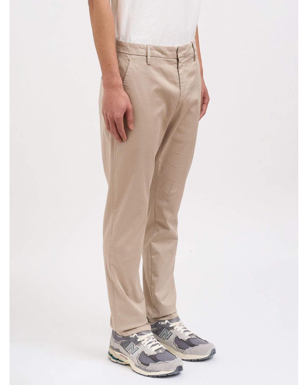 Dondup Natural Pleated Zip-Detail Casual Trousers for men