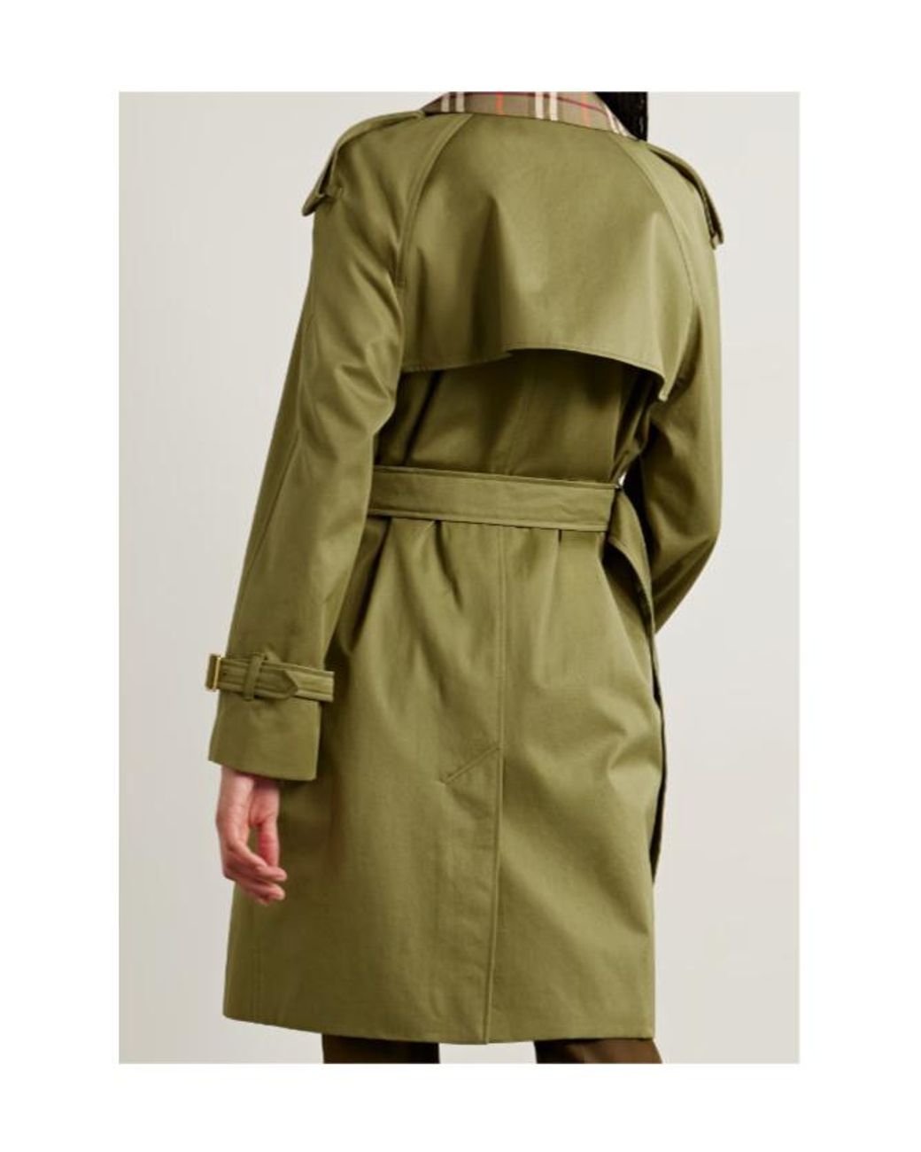 Burberry Green Short Cotton Trench Coat