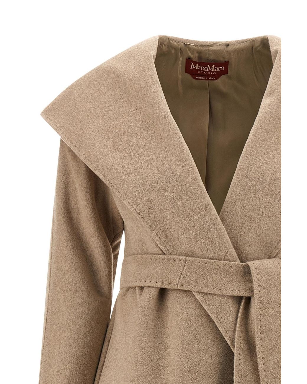Max Mara Natural Studio Danton Tie-Waisted Coat